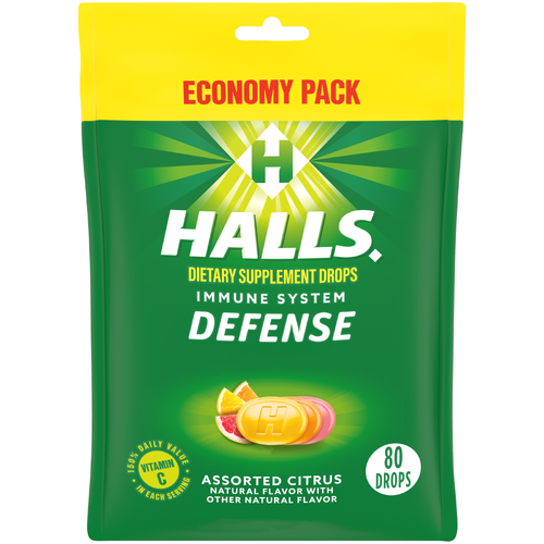 Halls Defense Assorted Citrus Drops - 8.75 Ounce