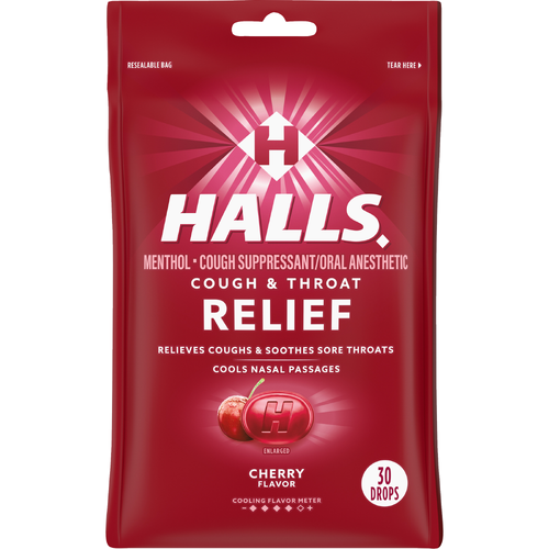 HALLS Relief Cherry Cough Drops - 3.28 Ounce