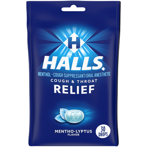 Halls Relief Mentho-Lyptus Flavor Menthol Cough Suppressantoral Anesthetic - 30 Count Image 1 of 3
