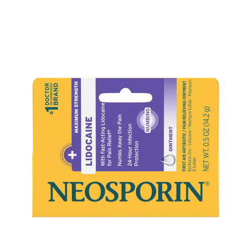 Neosporin + Lidocaine First Aid Antibiotic Ointment With Numbing Pain Relief - 0.5 Ounce