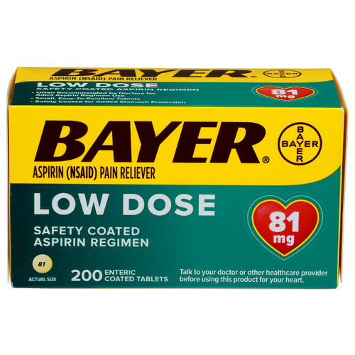 Bayer Low Dose Aspirin Nsaid Pain Reliever - 200 Count
