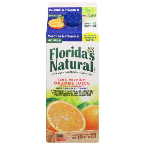 Florida's Natural Orange Juice, 100% Premium, No Pulp