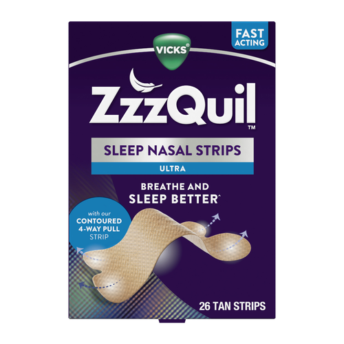 Vicks Zzzquil Sleep Nasal Strips, Tan Snoring Relief From Congestion, Works Instantly, Reduces For Less And Better Drug Free, 26 - 26 Count
