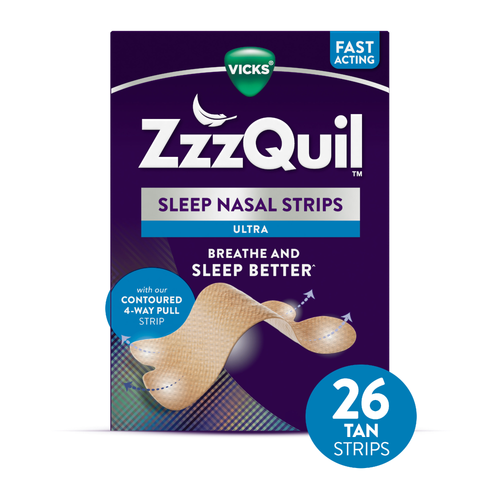Vicks ZzzQuil Tan Ultra Sleep Nasal Strips - 26 Count Image 1 of 2