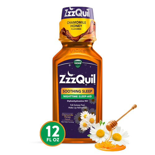 Vicks Zzzquil Chamomile Honey Liquid Nighttime Sleep Aid - 12 Ounce