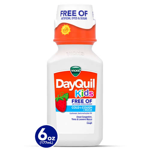 Vicks DayQuil Kids Berry Flavor Cold & Cough + Mucus Multi-Symptom Relief Liquid - 6 Ounce