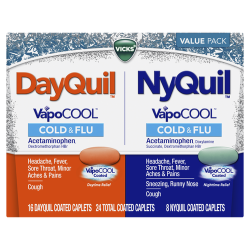 Vicks DayQuil & NyQuil VapoCOOL Cold & Flu Caplets - 0.51 Pound