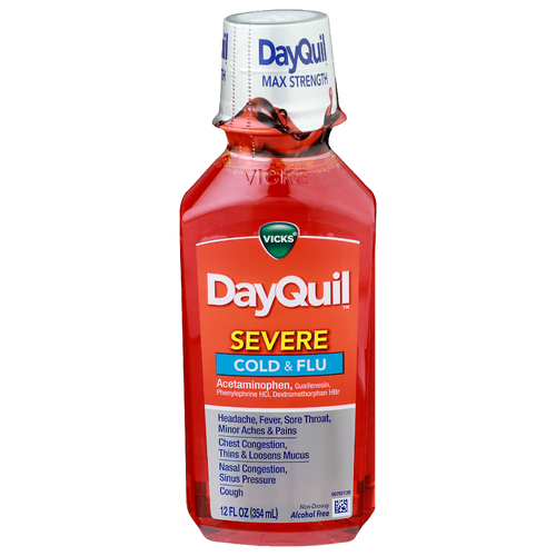 Vicks Dayquil Max Strength Severe Cold & Flu - 12 Fluid Ounce