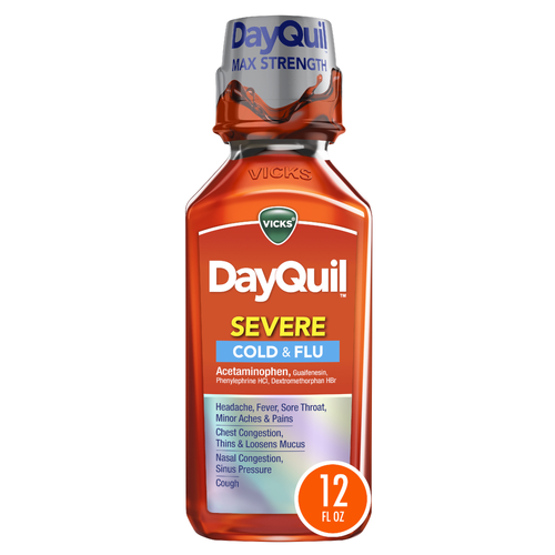 Vicks Dayquil Max Strength Severe Cold & Flu - 12 Fluid Ounce Image 1 of 4