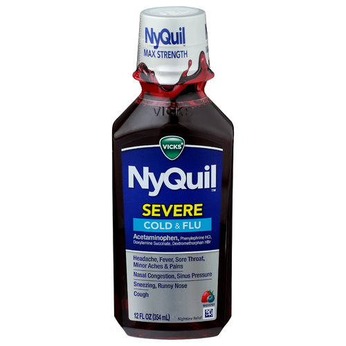 Vicks Nyquil Max Strength Severe Cold & Flu - 12 Fluid Ounce