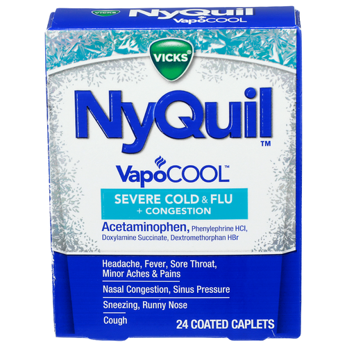 Vicks Nyquil Severe Cold & Flu + congestion Vapocool - 24 Count