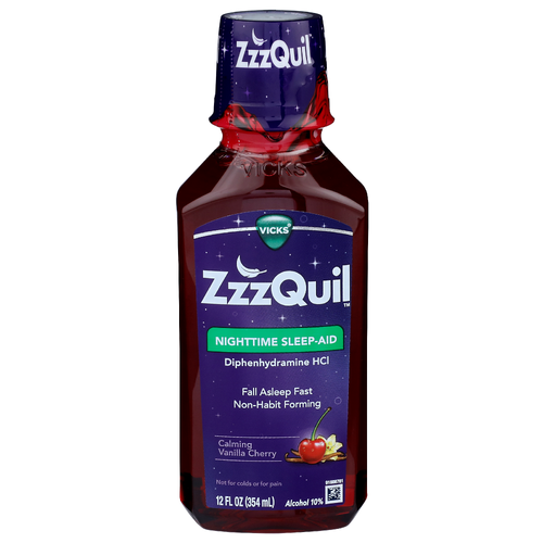 Vicks Zzzquil Calming Vanilla Cherry Nighttime Sleep-Aid - 12 Fluid Ounce