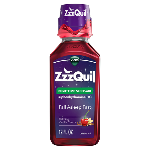 Vicks Zzzquil Calming Vanilla Cherry Nighttime Sleep-Aid - 12 Fluid Ounce Image 1 of 3