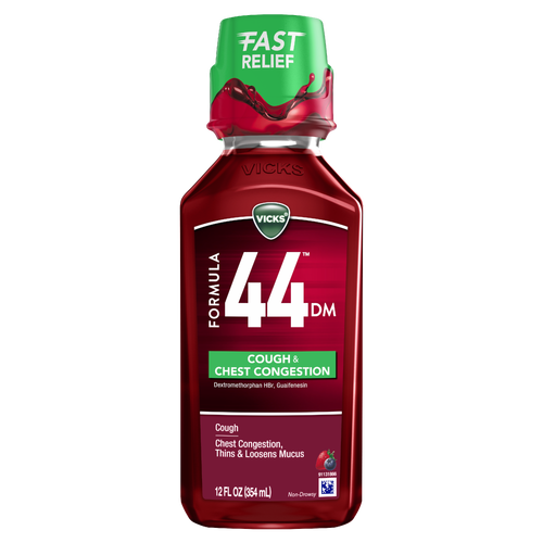 Vicks Berry Flavor Formula 44 DM Cough & Congestion Liquid Syrup - 12 Ounce