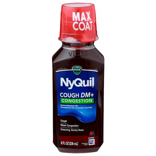 Vicks Nyquil Nighttime Relief Cough Dm+ Congestion - 8 Fluid Ounce