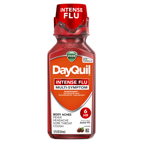 Vicks DayQuil Cherry Intense Flu Multi-Symptom Liquid - 10.32 Pound