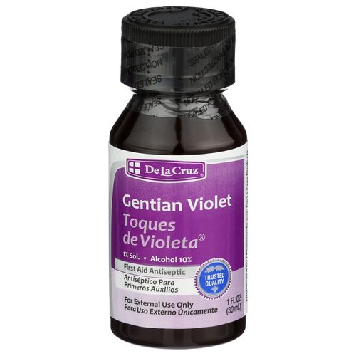 De La Cruz Gentian Violet Toques Violeta First Aid Antiseptic - 1 Fluid Ounce