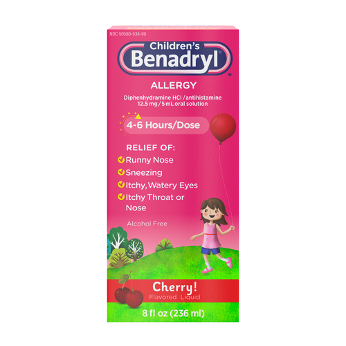 Benadryl Children's Allergy Liquid - 8 Ounce