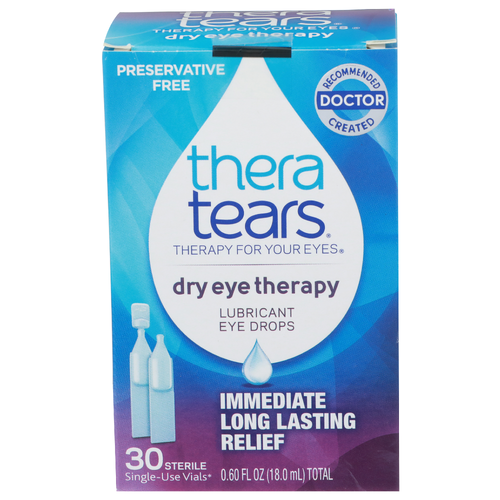Thera Tears Lubricant Eye Drops Dry Therapy - 0.02 Fluid Ounce - 30 Count