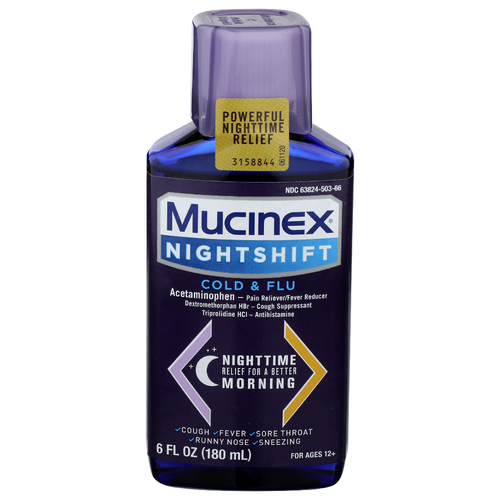 Mucinex Nightshift Cold & Flu - 6 Fluid Ounce