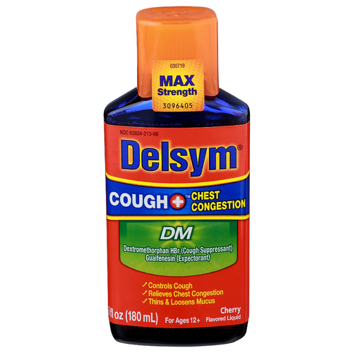 Delsym Cherry Flavored Liquid Cough+ Chest Congestion Dm - 6 Fluid Ounce