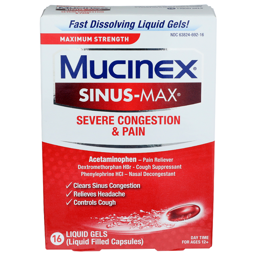 Mucinex Sinus-Max Serve Congestion & Pain - 16 Count