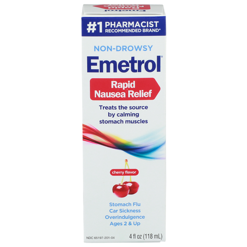 Emetrol Cherry Flavor Non-Drowsy Rapid Nausea Relief - 4 Fluid Ounce