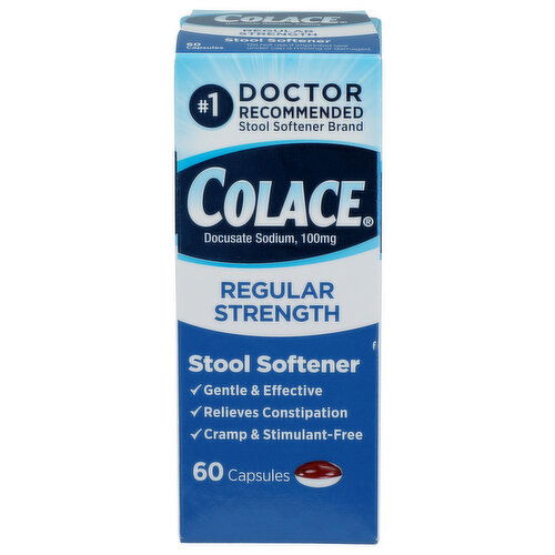 Colace Stool Softener, Regular Strength, , Capsules - 60 Count