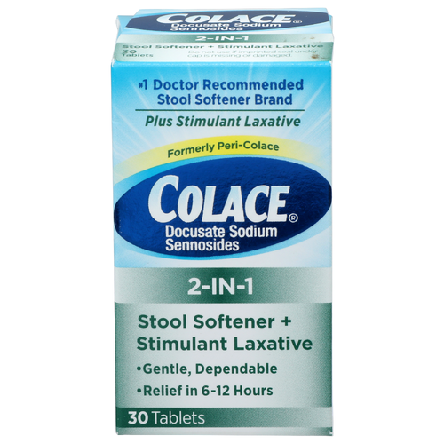 Colace Plus Stimulant Laxative - 30 Count