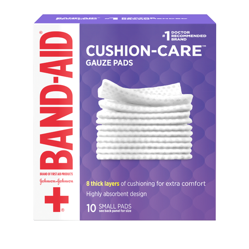 Band-Aid Brand Of First Aid Products Cushion-Care Gauze Pads, 2 Inches By Inches - 10 Count