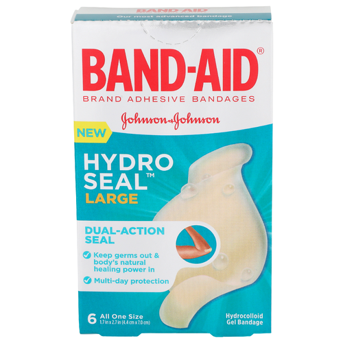 Johnson & Johnson Band-Aid Hydro Seal Large Hydrocolloid Gel Bandage - 6 Count