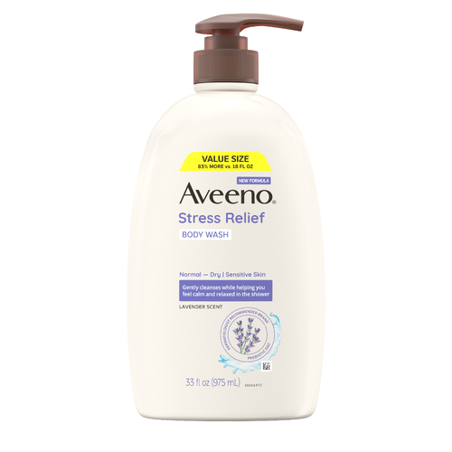 Aveeno Stress Relief Body Wash, Lavender Scent - 33 Ounce