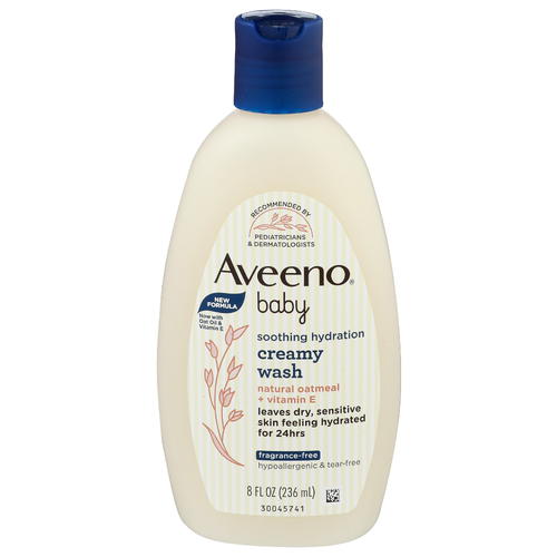 Aveeno Baby Fragrance Free Soothing Hydration Creamy Wash - 8 Fluid Ounce Image 1 of 3