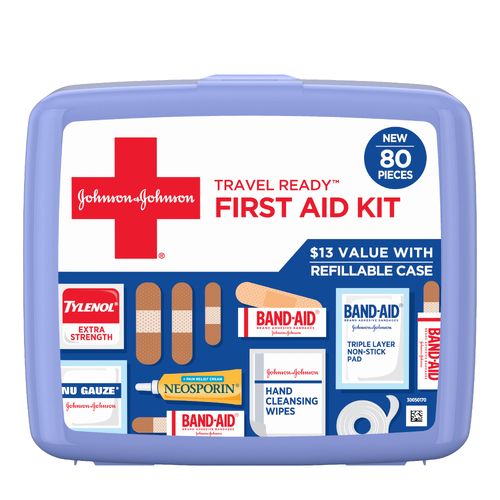 Band-Aid Johnson & Johnson Travel Ready First Aid Kit, 80 Pieces - 1 Count Image 1 of 2