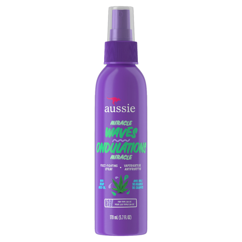 Aussie Miracle Waves Frizz-Fighting Hair Spray With Hemp Seed Oil For Wavy Paraben-Free - 5.7 Ounce