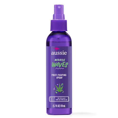 Aussie Miracle Waves Frizz-Fighting Hair Spray With Hemp Seed Oil For Wavy Hair, Paraben-Free - 5.7 Ounce