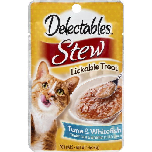 Delectables Lickable Treat, Stew, Tuna & Whitefish