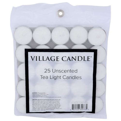Village Candle Tea Light Candles - 0.2 Ounce - 25 Count
