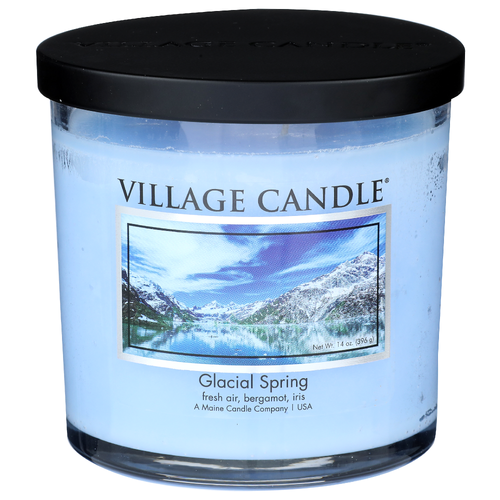 Village Candle Fresh Air, Bergamot, Iris Black Decor Glacial Spring - 14 Ounce