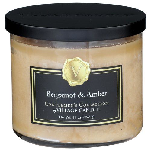 Gentlemen's Collection By Village Candle Bergamot & Amber Three Wick - 18 Ounce