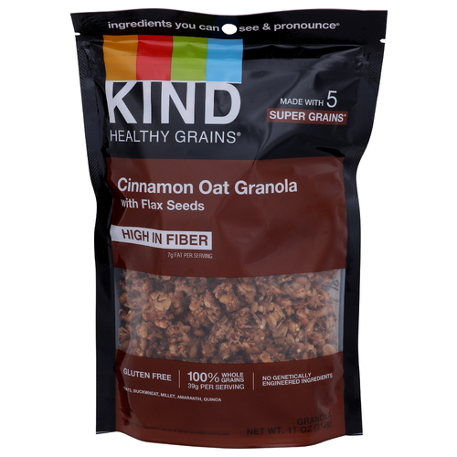 Kind Healthy Grains Cinnamon Oat Granola With Flax Seeds - 11 Ounce