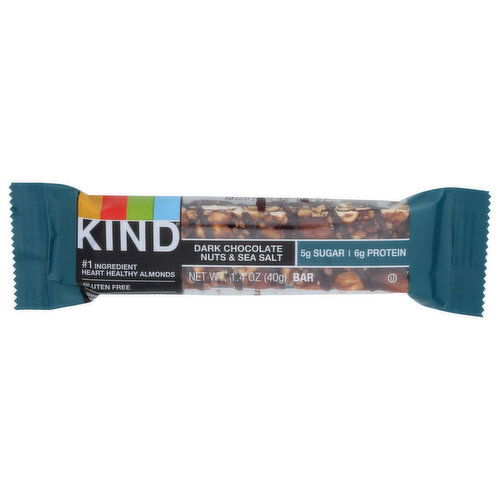 Kind Nuts & Spices Bar Dark Chocolate Nuts & Sea Salt - 1.4 Ounce