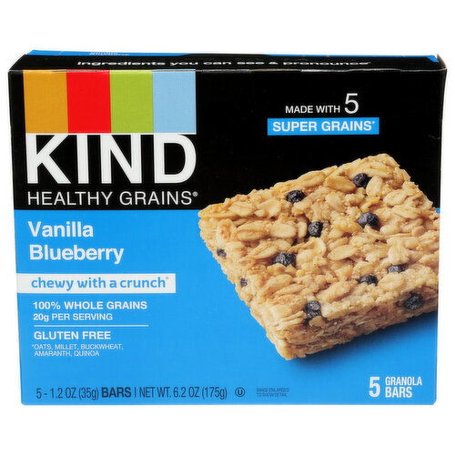 Kind Healthy Grains Bar Vanilla Blueberry - 1.24 Ounce - 5 Count