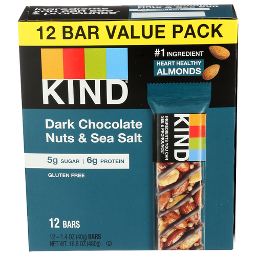 KIND Dark Chocolate Nuts & Sea Salt - 1.4 Ounce - 12 Count