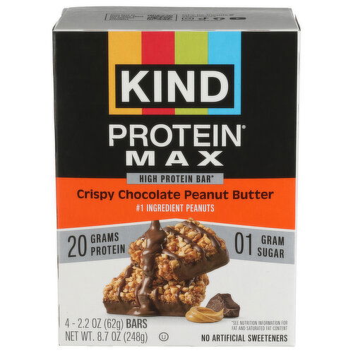 Kind Protein Max Bar Chocolate Peanut Butter Crisp - 2.2 Ounce - 4 Count