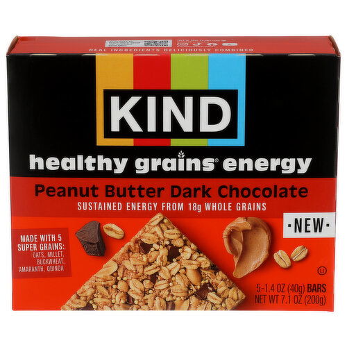 KIND Health Grains Energy Peanut Butter Dark Chocolate - 1.4 Ounce - 5 Count
