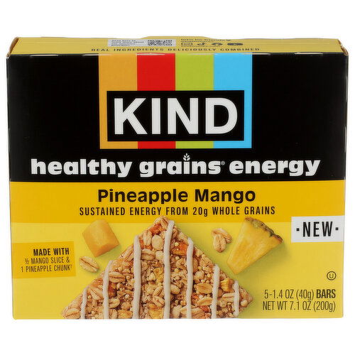 Kind Health Grains Energy Pineapple Mango - 1.4 Ounce - 5 Count
