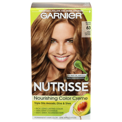 Garnier Nourishing Color Creme Brown Sugar 63 Light Golden Nutrisse Permanent Haircolor - 1 Count