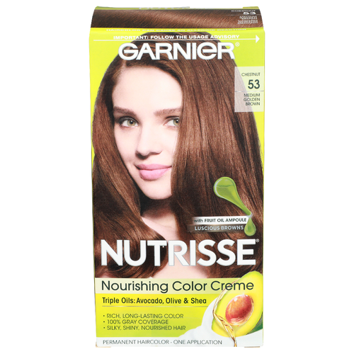 Garnier Nutrisse Chestnut 53 Medium Golden Brown Nourishing Color Creme - 1 Count