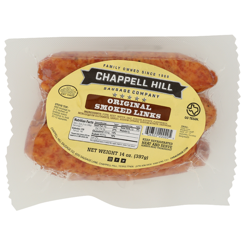 CHAPPELL HILL SAUSAGE COMPANY Original Smoked Link - 14 Ounce